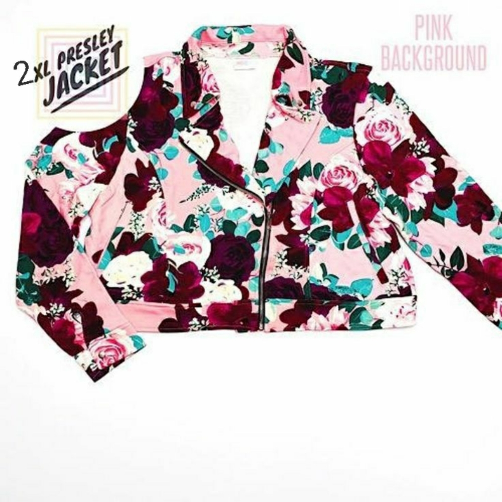 LuLaRoe Presley moto jacket 🦄 Unicorn floral